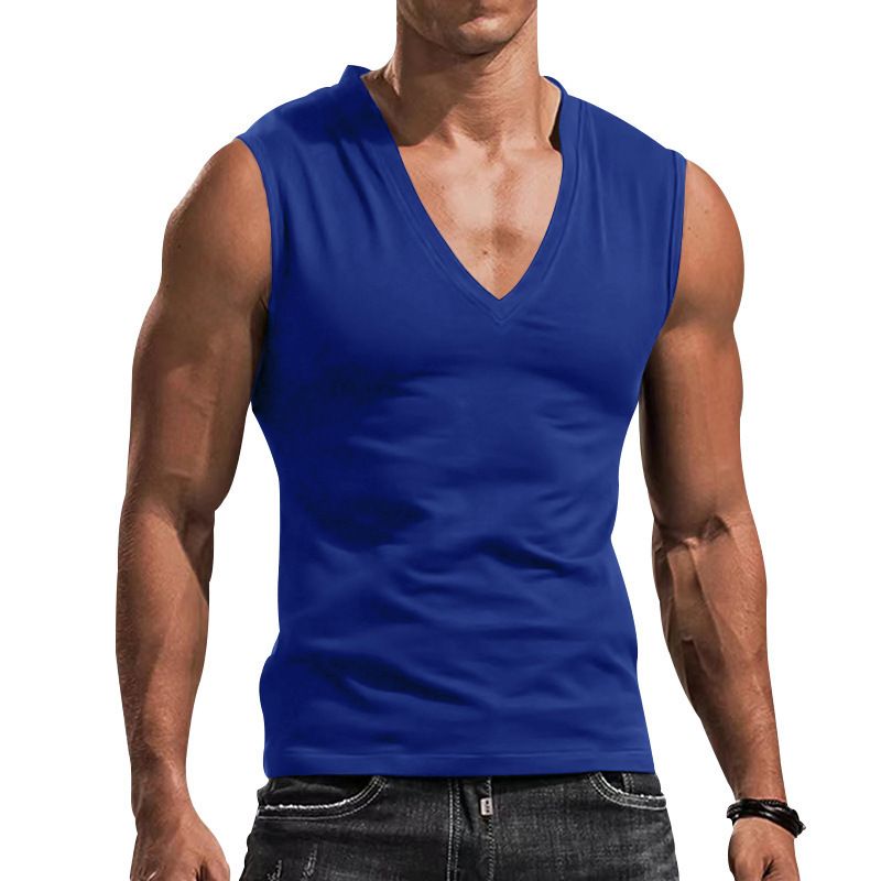 Custom Blank V Neck Fitness Workout Tops Muscle Training Bodybuilding Sleeveless Slim Fit Men Gym Top Camis (Tank Tops)