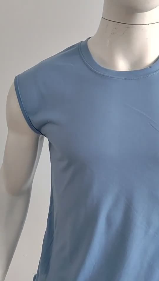 Men's new sleeveless T-shirt summer casual sports loose vest quick-drying sports fitness bottoming shirt  Camis (Tank Tops)