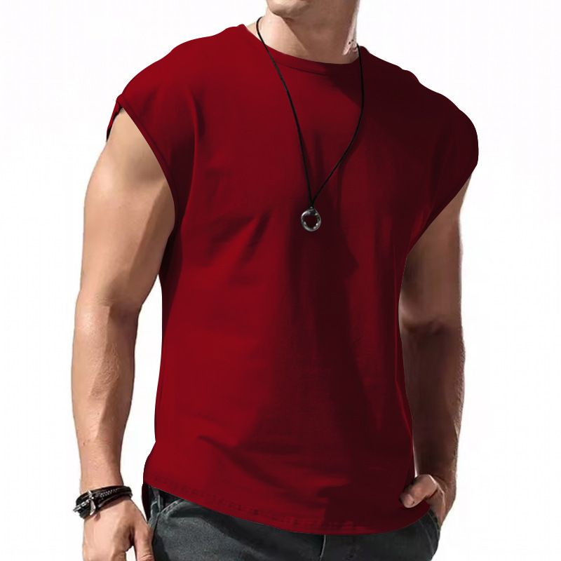 Men's new sleeveless T-shirt summer casual sports loose vest quick-drying sports fitness bottoming shirt  Camis (Tank Tops)