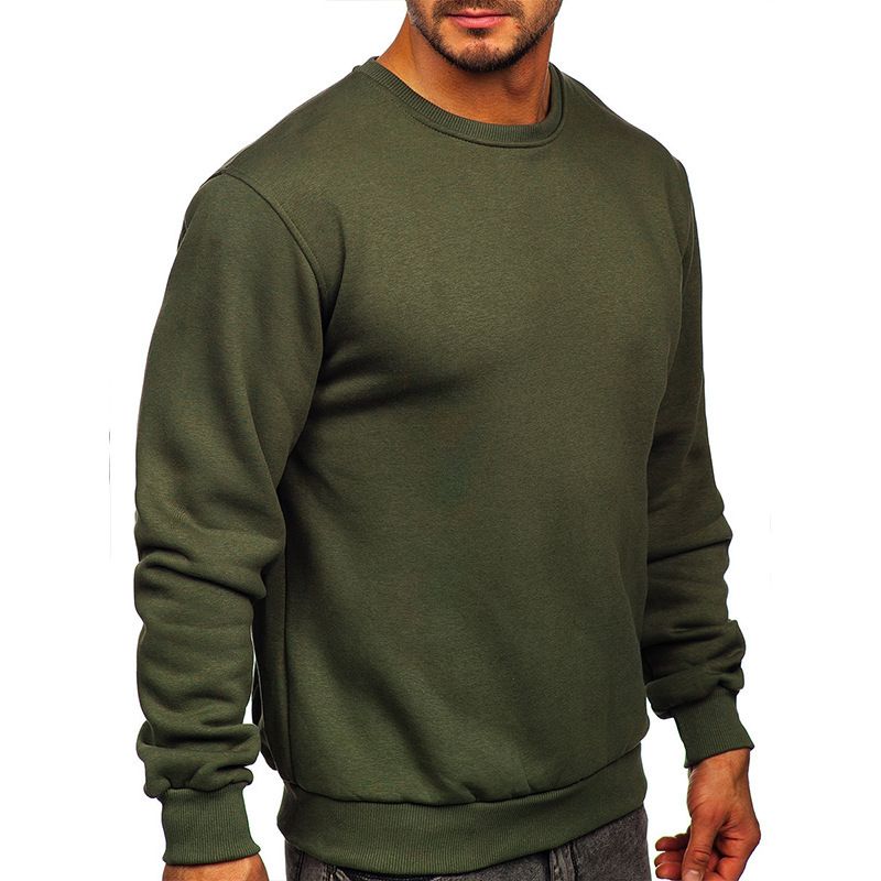 Men's Hoodies Crewneck Long Sleeve Basic Pullover Shirts Men's Hoodies & Sweatshirts Textured Solid Casual Tops Sweatshirt  T-Shirts