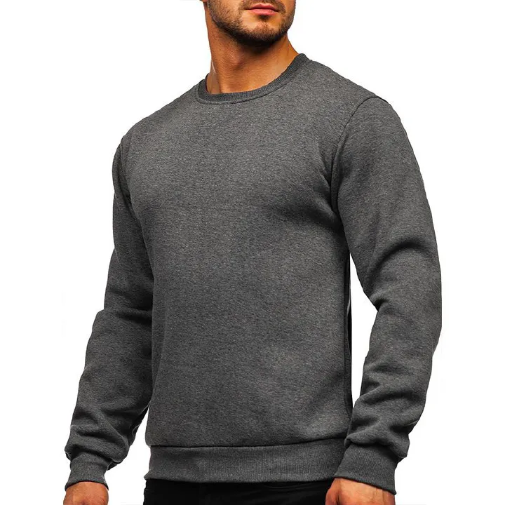 Men's Hoodies Crewneck Long Sleeve Basic Pullover Shirts Men's Hoodies & Sweatshirts Textured Solid Casual Tops Sweatshirt  T-Shirts