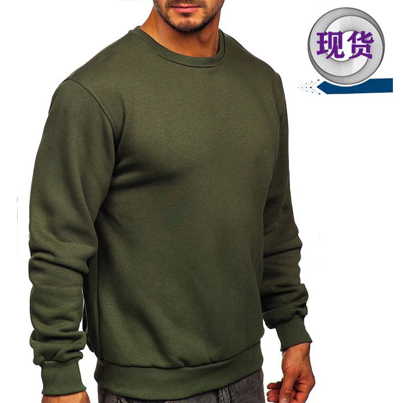 Men's Hoodies Crewneck Long Sleeve Basic Pullover Shirts Men's Hoodies & Sweatshirts Textured Solid Casual Tops Sweatshirt  T-Shirts
