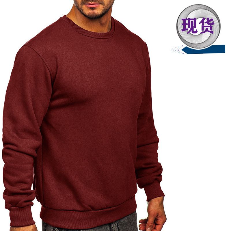 Men's Hoodies Crewneck Long Sleeve Basic Pullover Shirts Men's Hoodies & Sweatshirts Textured Solid Casual Tops Sweatshirt  T-Shirts