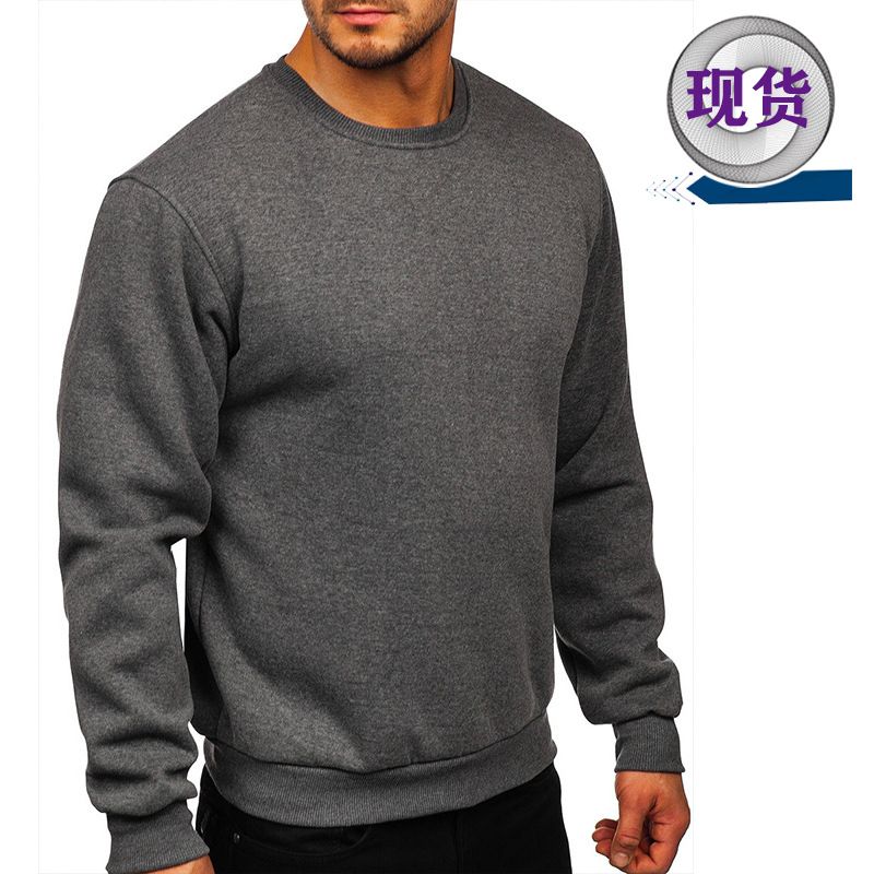 Men's Hoodies Crewneck Long Sleeve Basic Pullover Shirts Men's Hoodies & Sweatshirts Textured Solid Casual Tops Sweatshirt  T-Shirts