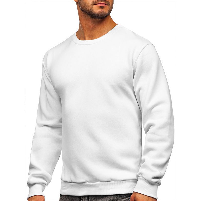 Men's Hoodies Crewneck Long Sleeve Basic Pullover Shirts Men's Hoodies & Sweatshirts Textured Solid Casual Tops Sweatshirt  T-Shirts