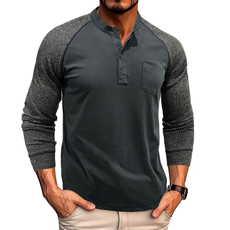 2 Flame Resistant Two tone Henley Shirts Knit top Sweatshirt for Welders, Ironworkers & oil workers T-Shirts