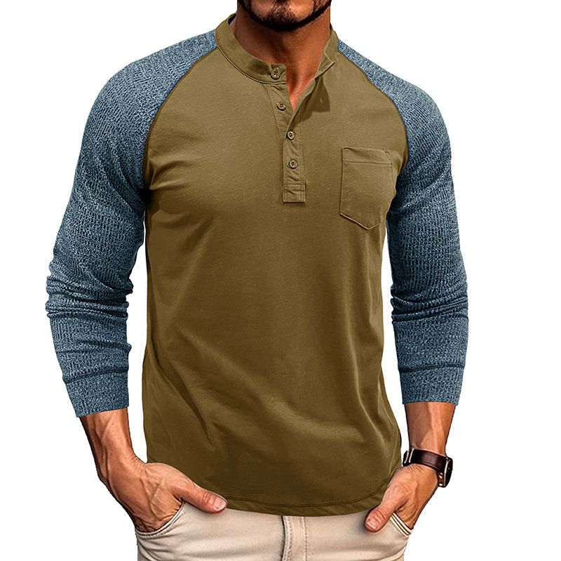 2 Flame Resistant Two tone Henley Shirts Knit top Sweatshirt for Welders, Ironworkers & oil workers T-Shirts