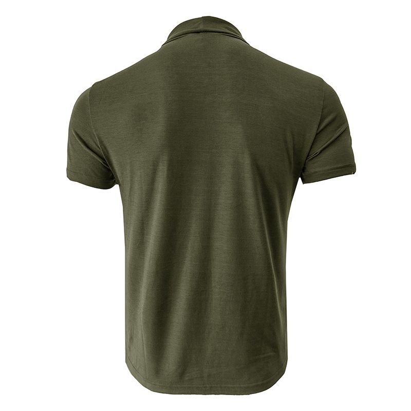 Custom High Quality High Neck Super Soft Comfy Mock Neck Blank Tee Shirts Short Sleeve Men's T Shirt
