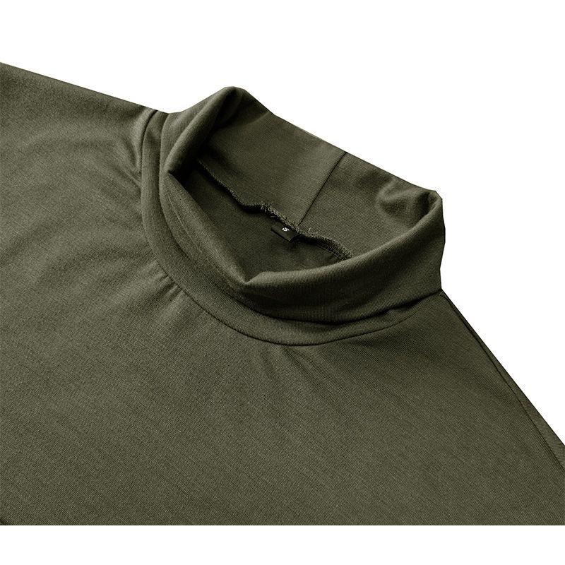 Custom High Quality High Neck Super Soft Comfy Mock Neck Blank Tee Shirts Short Sleeve Men's T Shirt