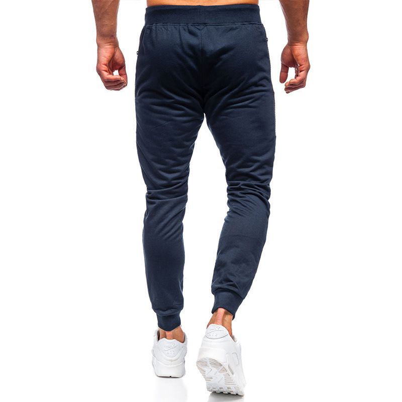 Wholesale Custom Logo Fitness Fleece Cotton Jogging Sweat Pants Men Gym Sports Plain Blank Joggrt Pants With Zipper Pockets Casual