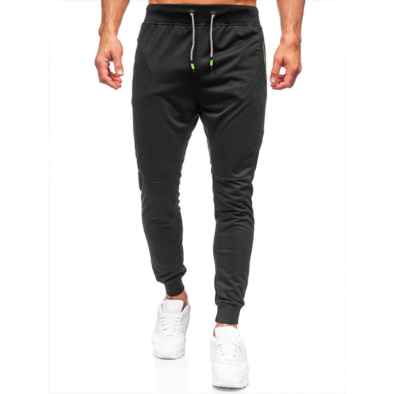 Wholesale Custom Logo Fitness Fleece Cotton Jogging Sweat Pants Men Gym Sports Plain Blank Joggrt Pants With Zipper Pockets Casual