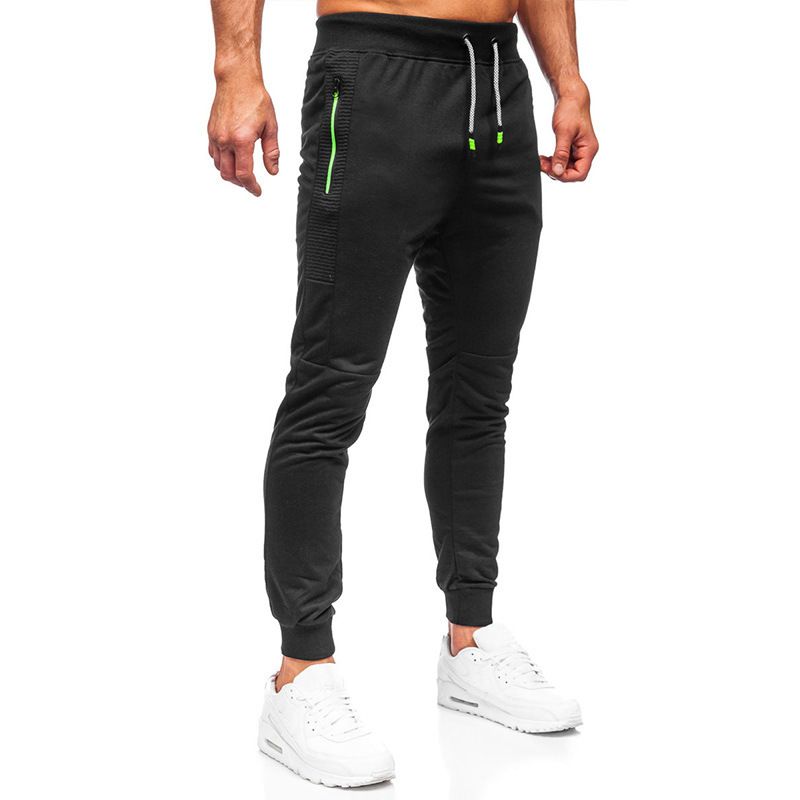 Wholesale Custom Logo Fitness Fleece Cotton Jogging Sweat Pants Men Gym Sports Plain Blank Joggrt Pants With Zipper Pockets Casual