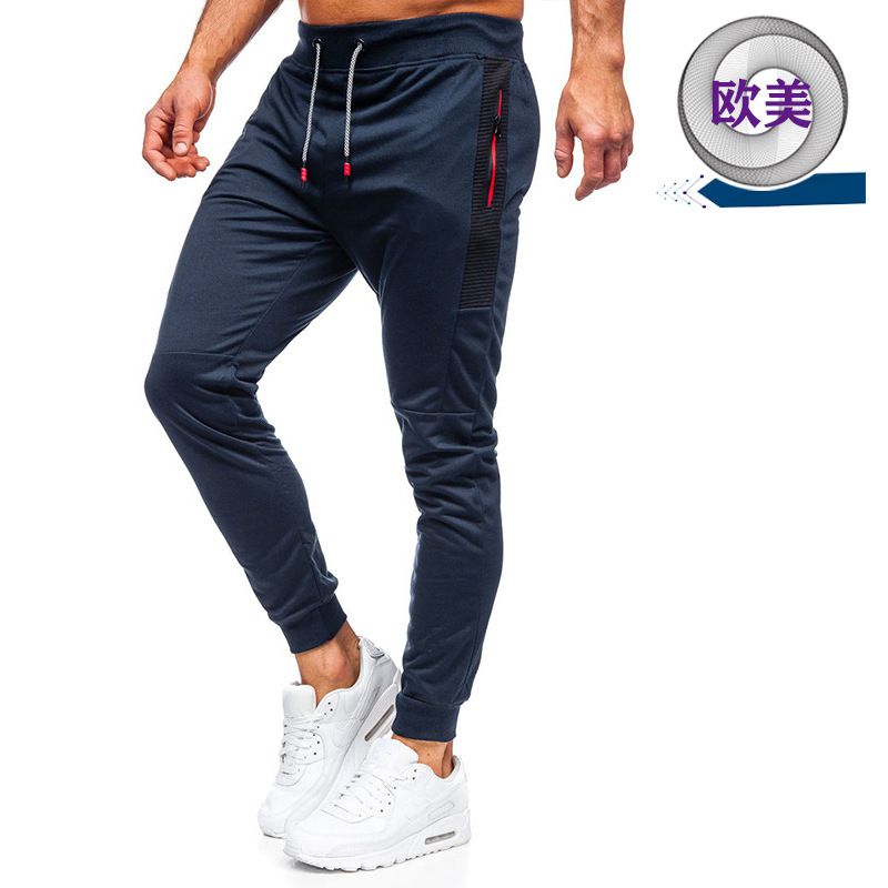 Wholesale Custom Logo Fitness Fleece Cotton Jogging Sweat Pants Men Gym Sports Plain Blank Joggrt Pants With Zipper Pockets Casual