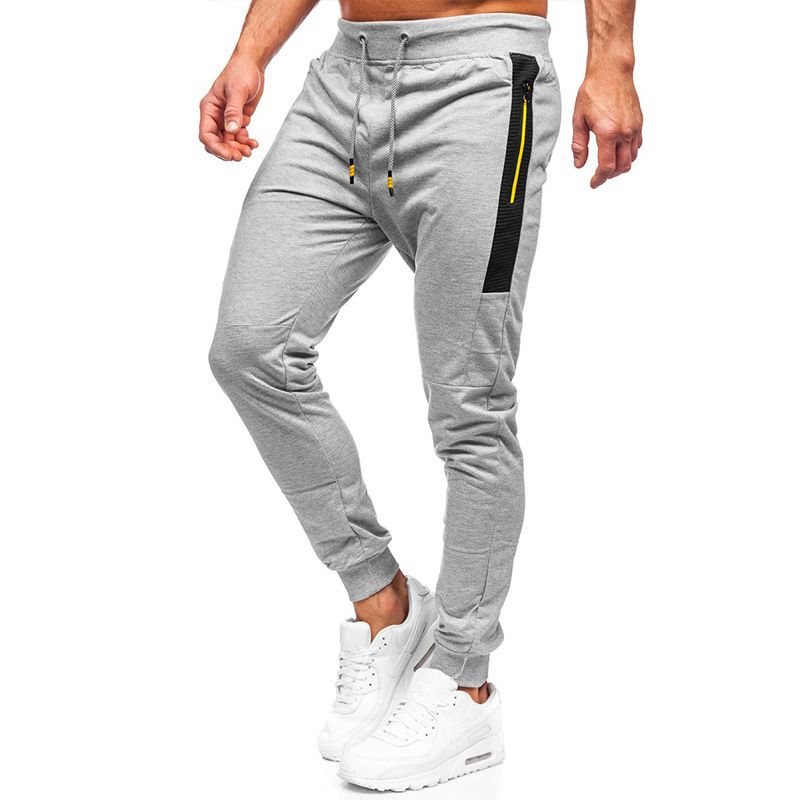Wholesale Custom Logo Fitness Fleece Cotton Jogging Sweat Pants Men Gym Sports Plain Blank Joggrt Pants With Zipper Pockets Casual