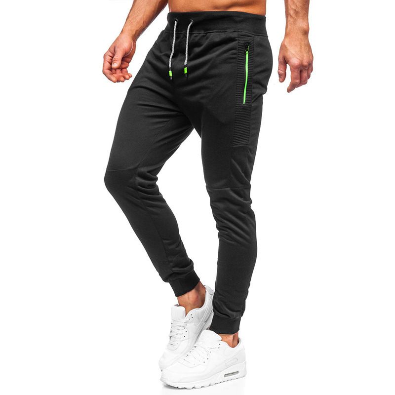 Wholesale Custom Logo Fitness Fleece Cotton Jogging Sweat Pants Men Gym Sports Plain Blank Joggrt Pants With Zipper Pockets Casual