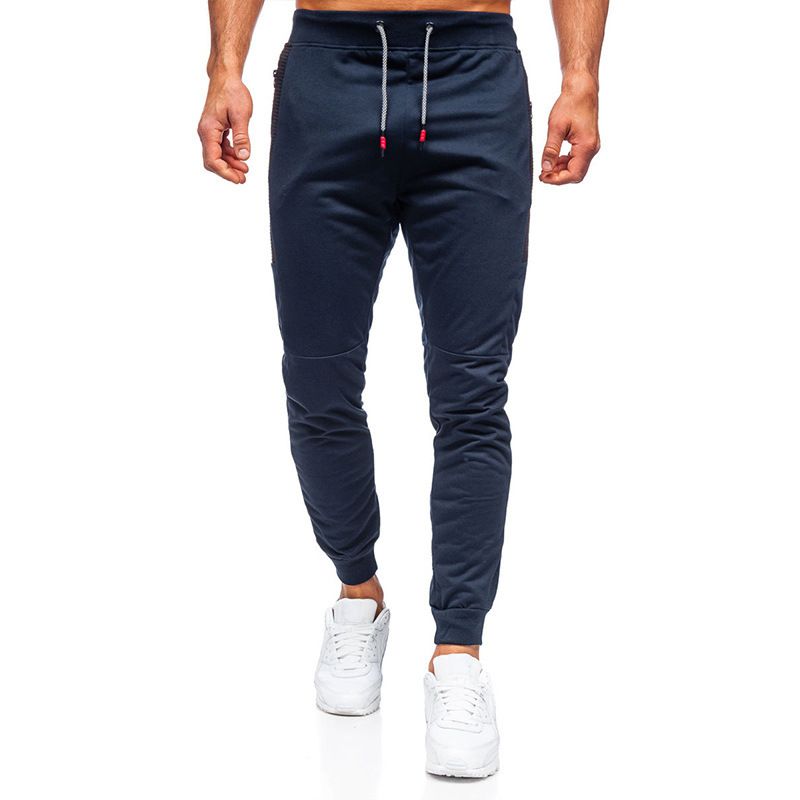 Wholesale Custom Logo Fitness Fleece Cotton Jogging Sweat Pants Men Gym Sports Plain Blank Joggrt Pants With Zipper Pockets Casual