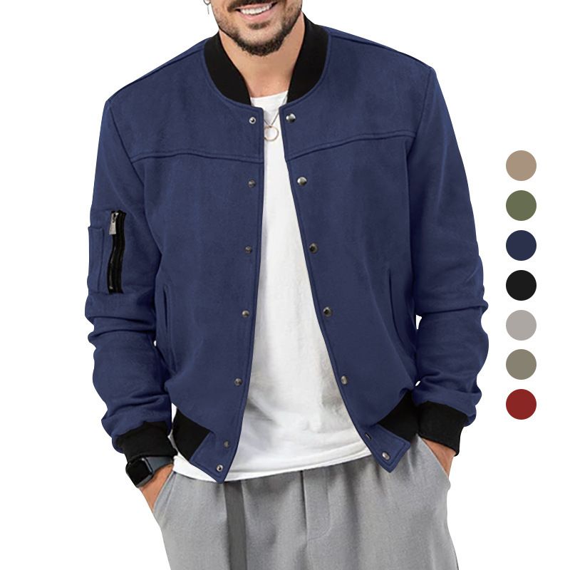 autumn and winter men's coat stand collar button cardigan jacket casual coat