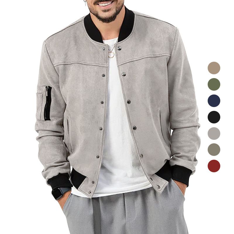 autumn and winter men's coat stand collar button cardigan jacket casual coat