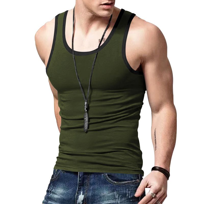 Men gym vest bodybuilding ribbed tank top stretch fitness tank top in stock  T-Shirts