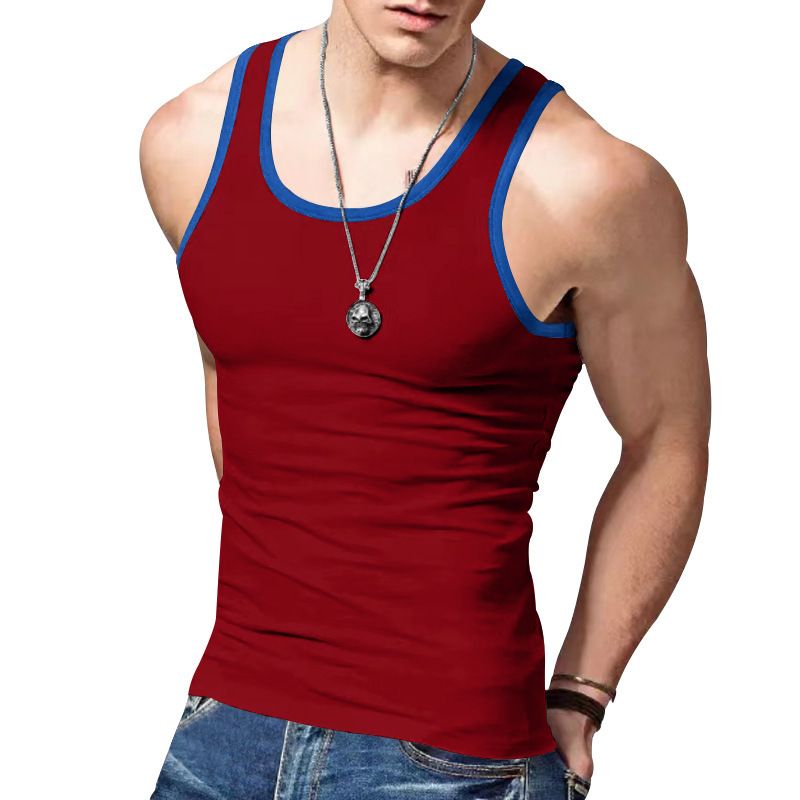 Men gym vest bodybuilding ribbed tank top stretch fitness tank top in stock  T-Shirts