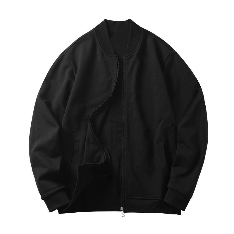 Hot selling men's stand up collar jacket solid color sports casual zipper long sleeved top men's jacket  Coats