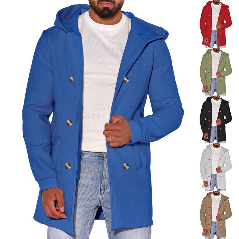 Hot Selling Men s Clothes Casual Solid Color Long Sleeve Basic Hoodies Jacket Coat
