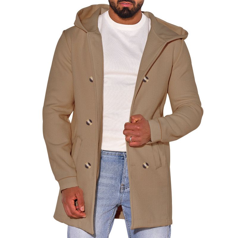 Hot Selling Men s Clothes Casual Solid Color Long Sleeve Basic Hoodies Jacket Coat