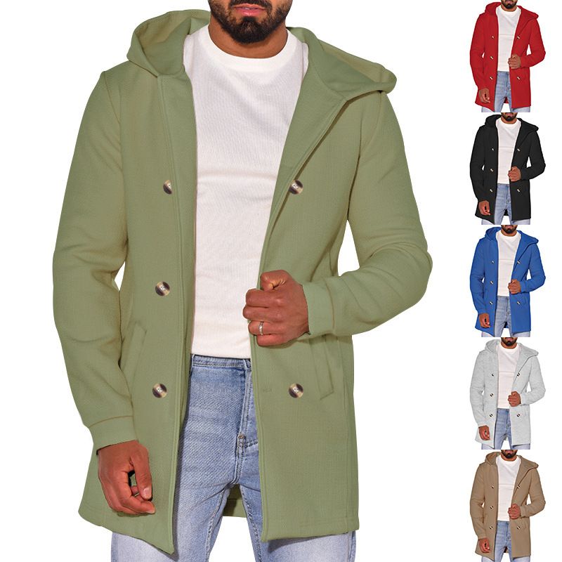 Hot Selling Men s Clothes Casual Solid Color Long Sleeve Basic Hoodies Jacket Coat