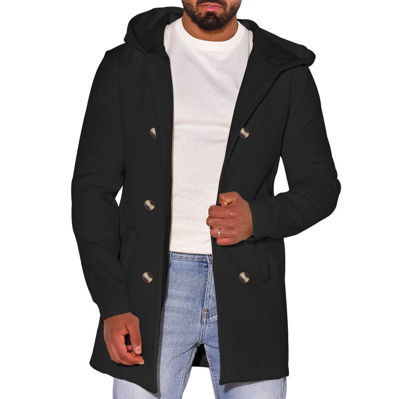 Hot Selling Men s Clothes Casual Solid Color Long Sleeve Basic Hoodies Jacket Coat