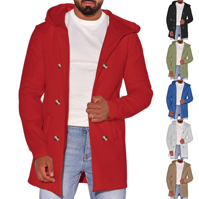 Hot Selling Men s Clothes Casual Solid Color Long Sleeve Basic Hoodies Jacket Coat