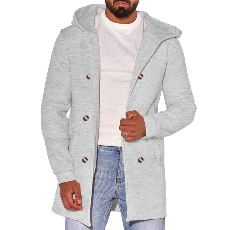 Hot Selling Men s Clothes Casual Solid Color Long Sleeve Basic Hoodies Jacket Coat