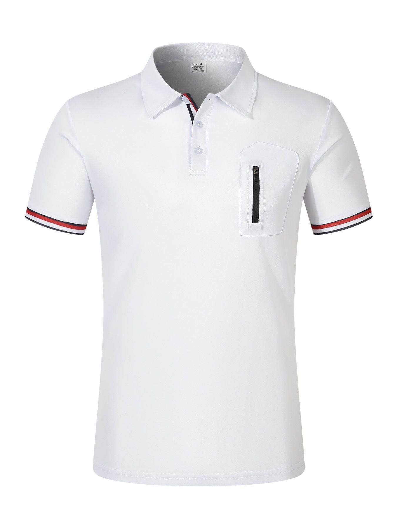 Summer Polo Shirt with Button Pocket Men's Athletic Polo Shirt