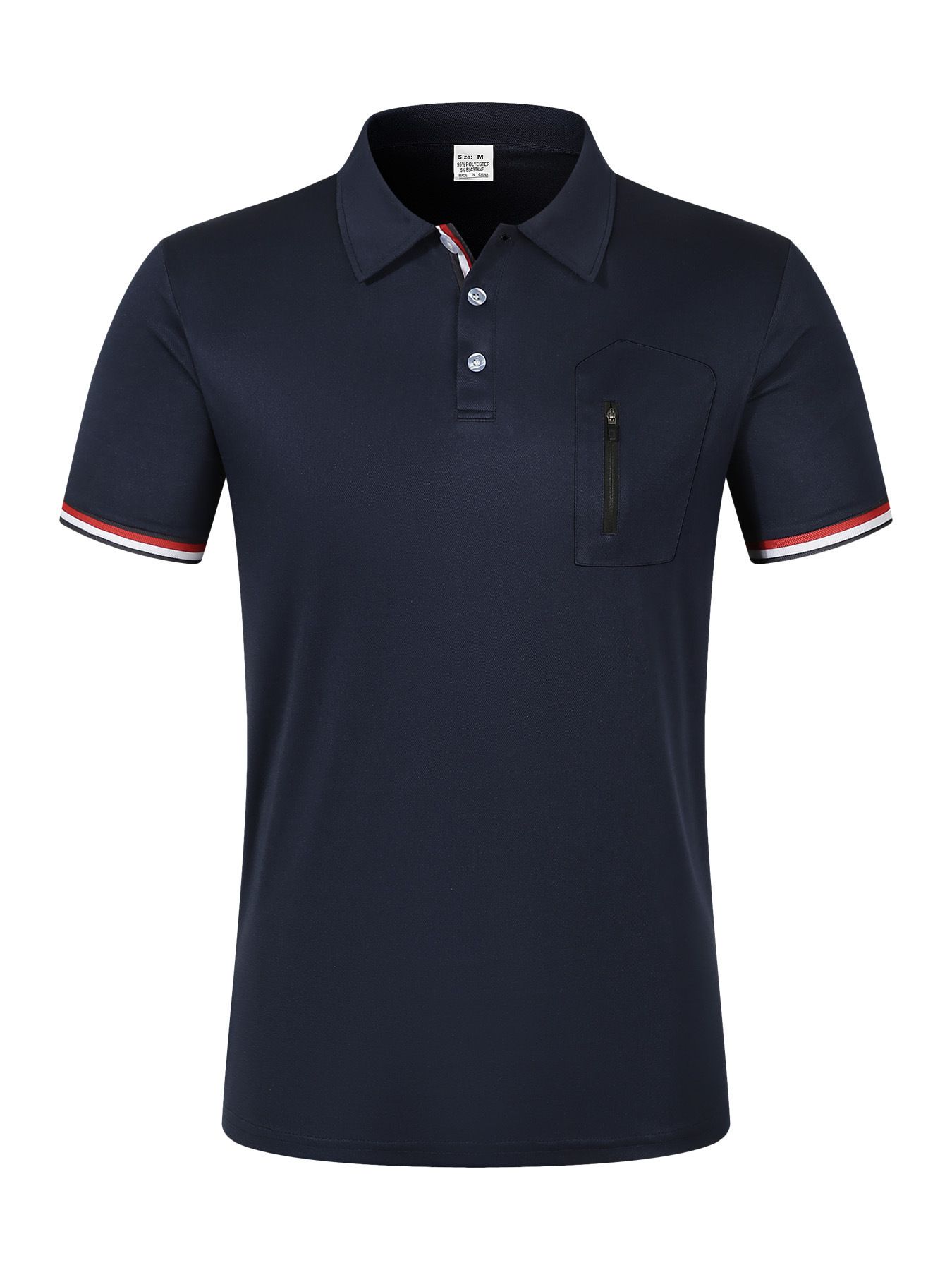 Summer Polo Shirt with Button Pocket Men's Athletic Polo Shirt