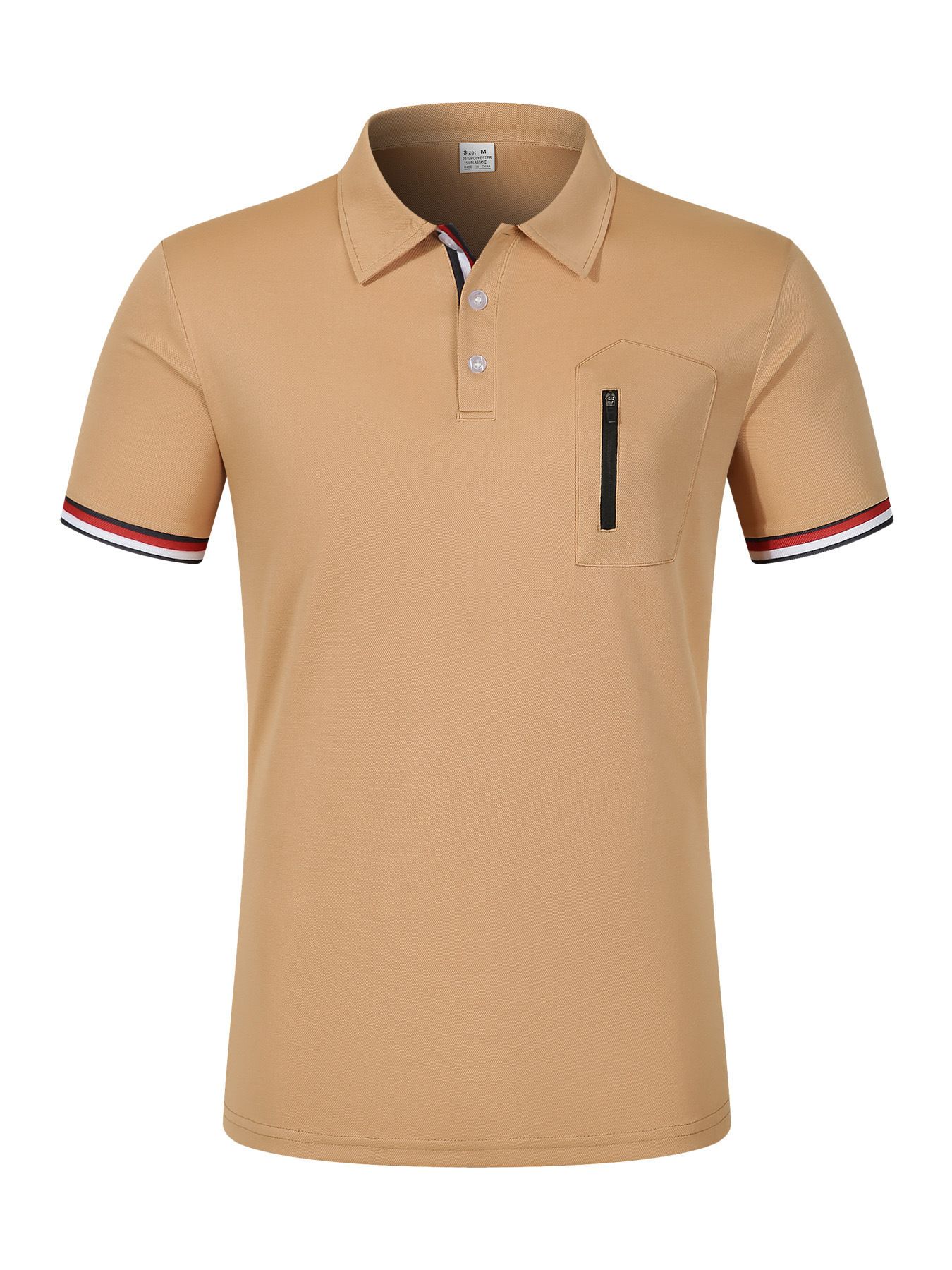 Summer Polo Shirt with Button Pocket Men's Athletic Polo Shirt