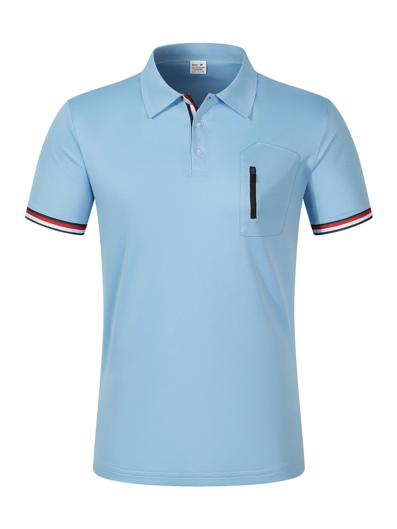 Summer Polo Shirt with Button Pocket Men's Athletic Polo Shirt