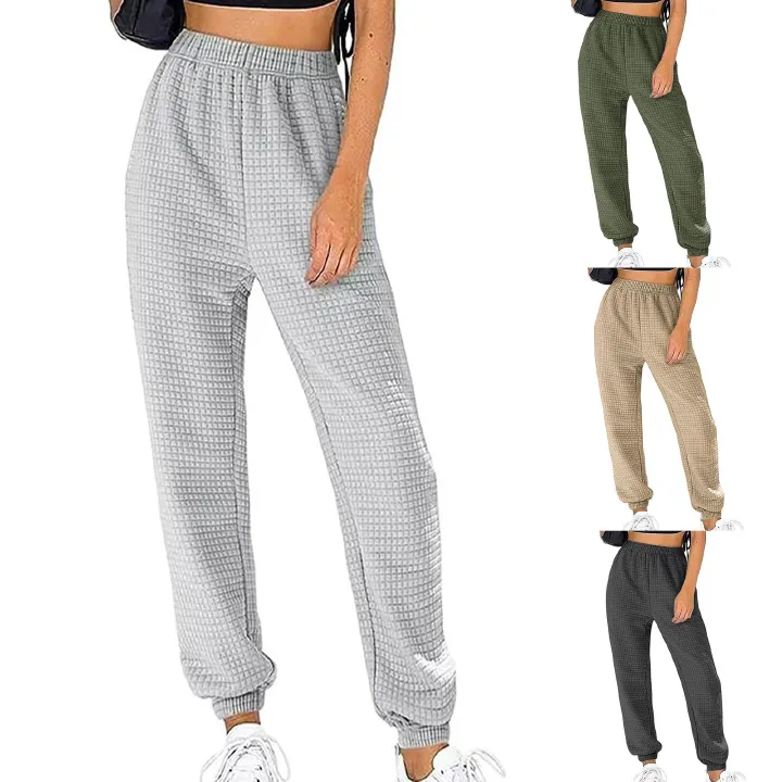 Wholesale Casual Sports Pants Solid Casual Female Trousers Ladies Elegant Sweatpants Jeans