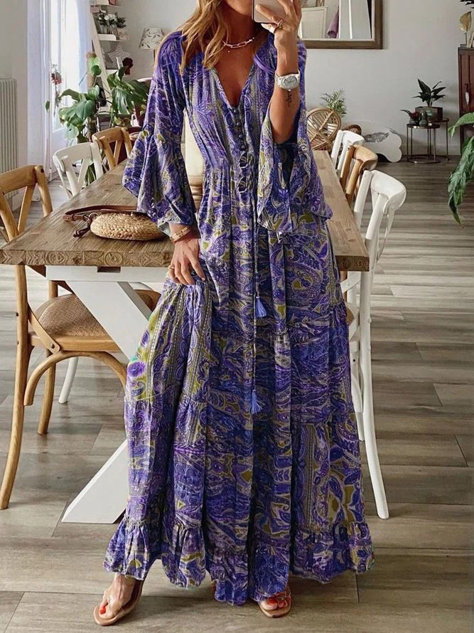 Summer beach wear Indian silk sari maxi dress- ladies long frill dress-wholesale maxi dress