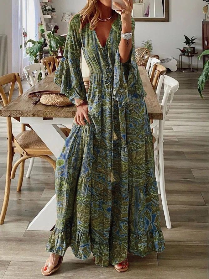 Summer beach wear Indian silk sari maxi dress- ladies long frill dress-wholesale maxi dress