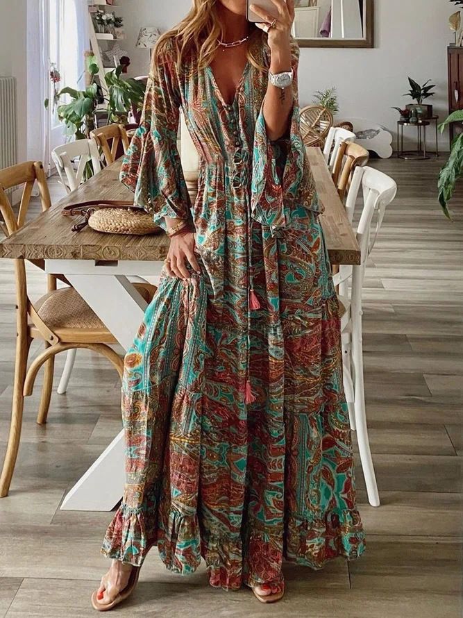 Summer beach wear Indian silk sari maxi dress- ladies long frill dress-wholesale maxi dress