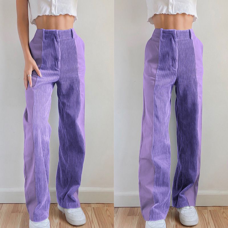 New arrival corduroy pant winter thicken warm casual trousers for women autumn wide leg pants Jeans