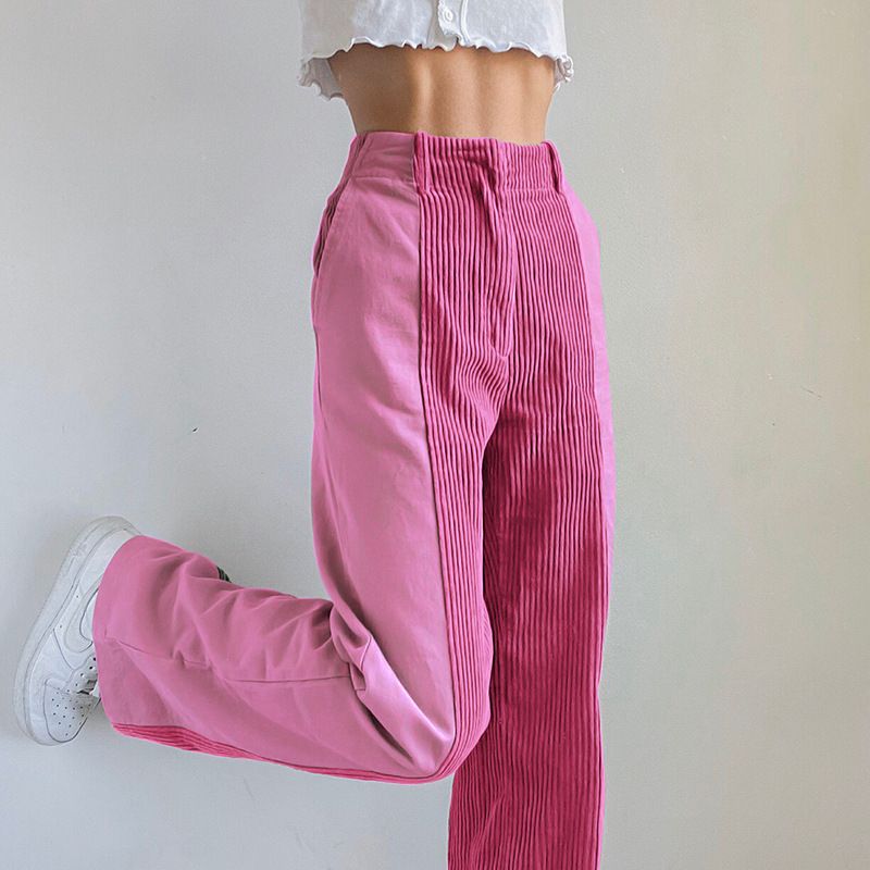 New arrival corduroy pant winter thicken warm casual trousers for women autumn wide leg pants Jeans