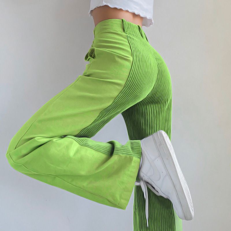 New arrival corduroy pant winter thicken warm casual trousers for women autumn wide leg pants Jeans