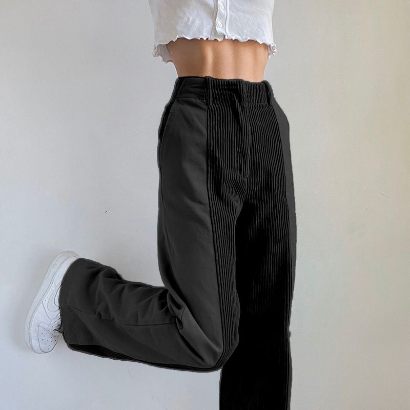New arrival corduroy pant winter thicken warm casual trousers for women autumn wide leg pants Jeans