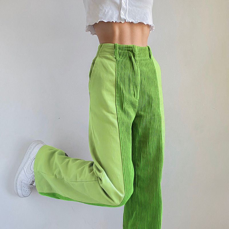 New arrival corduroy pant winter thicken warm casual trousers for women autumn wide leg pants Jeans