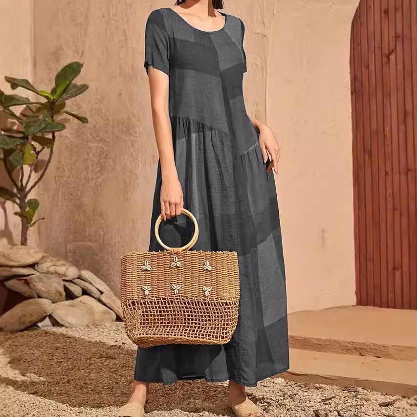 Simple Abaya Design Long Sleeve Pleats Islamic Modern Ethnic Clothing Abaya Muslim Women Dress Islamic Clothing  > Dresses