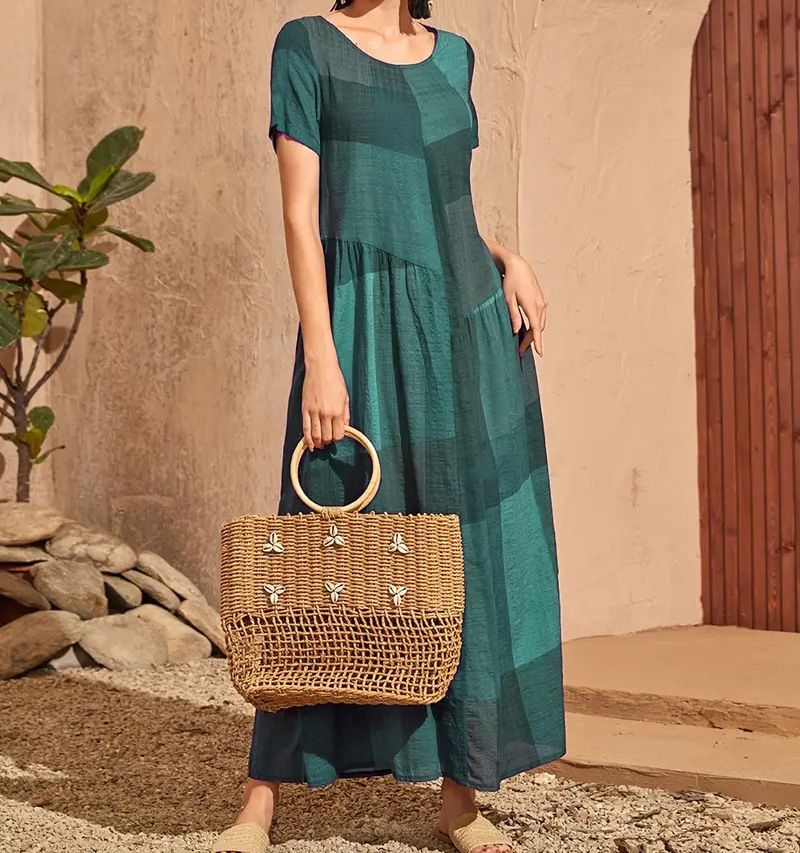 Simple Abaya Design Long Sleeve Pleats Islamic Modern Ethnic Clothing Abaya Muslim Women Dress Islamic Clothing  > Dresses