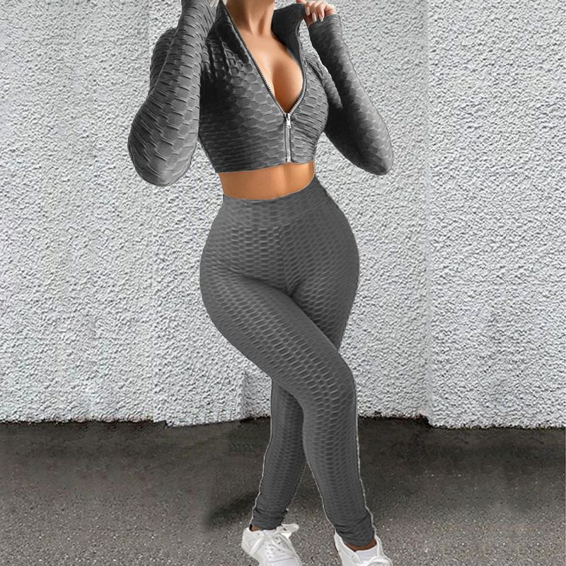 Sportswear Women High Waist Fitness Workout Clothing Two Piece Yoga Sets Biustonosz And Leggins Yoga Set  Two-Piece Outfits