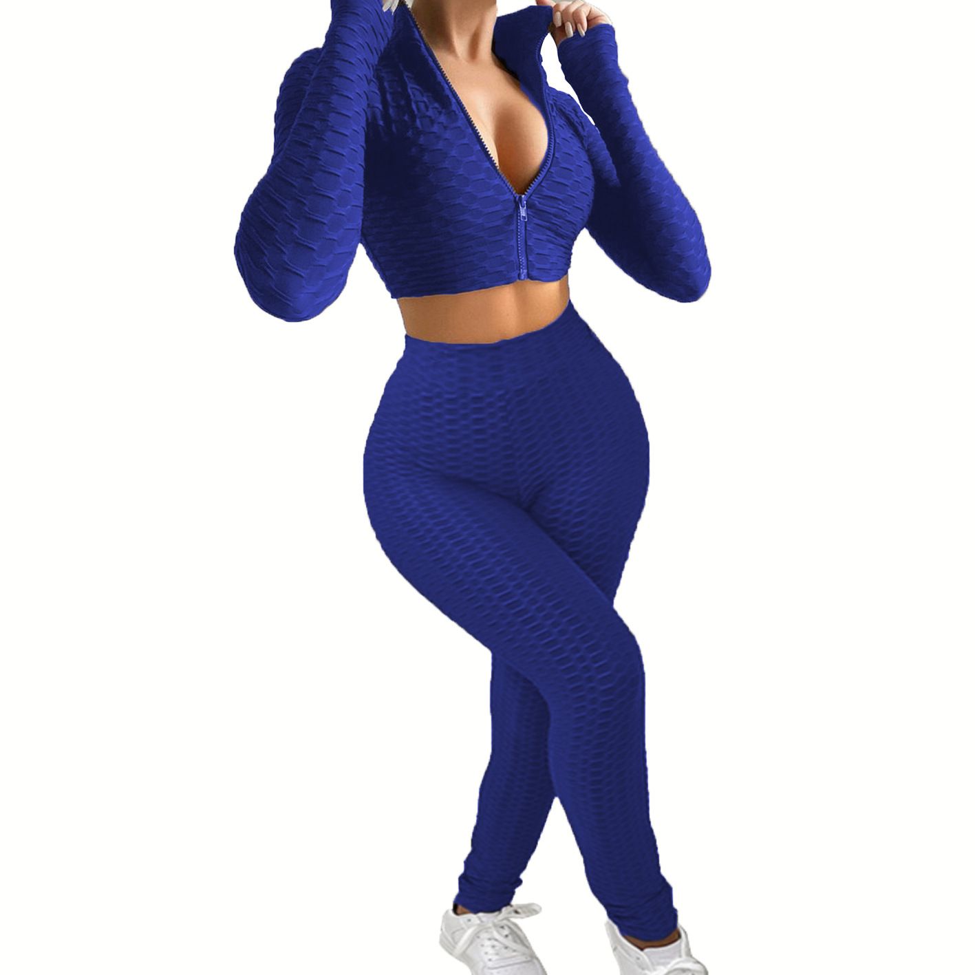 Sportswear Women High Waist Fitness Workout Clothing Two Piece Yoga Sets Biustonosz And Leggins Yoga Set  Two-Piece Outfits