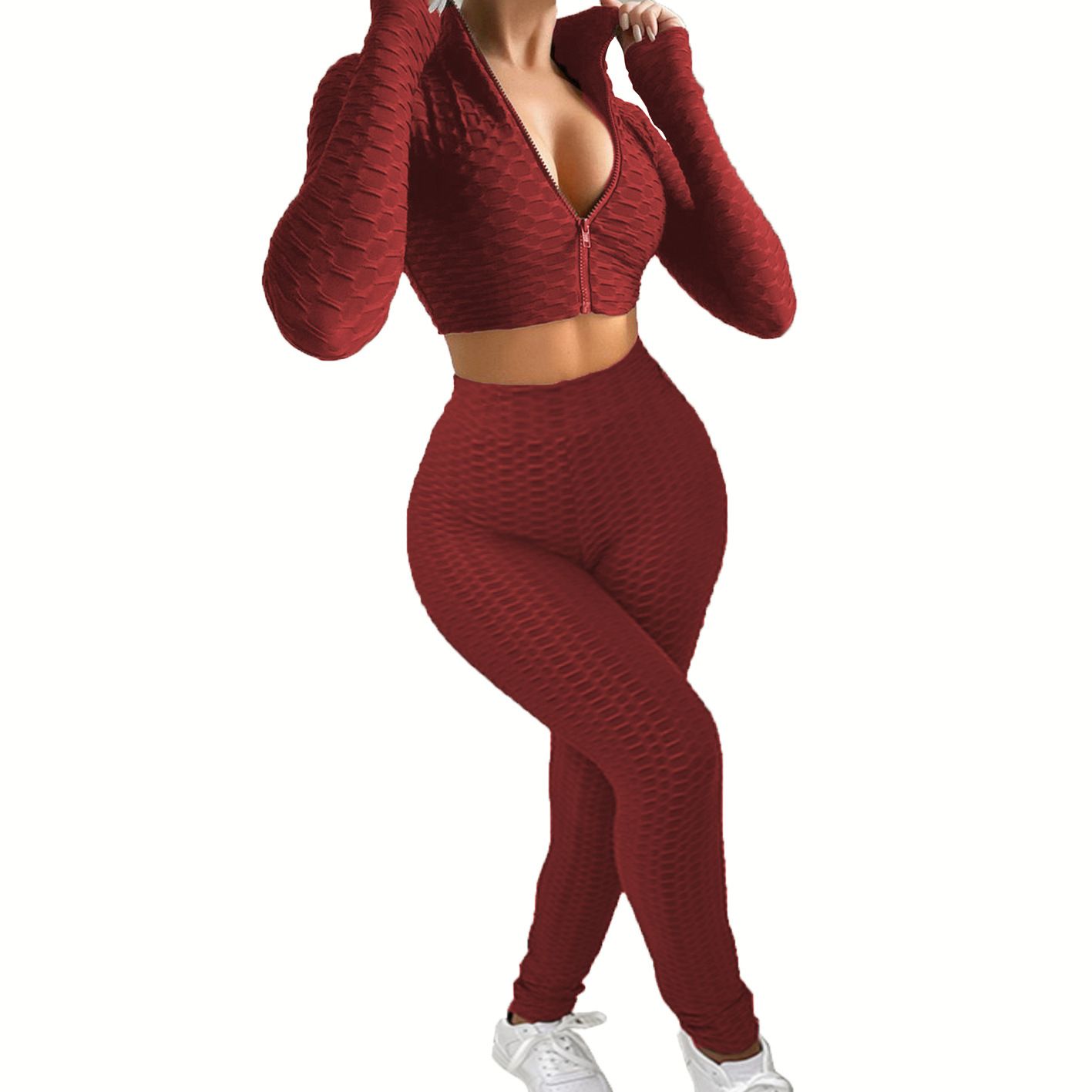 Sportswear Women High Waist Fitness Workout Clothing Two Piece Yoga Sets Biustonosz And Leggins Yoga Set  Two-Piece Outfits