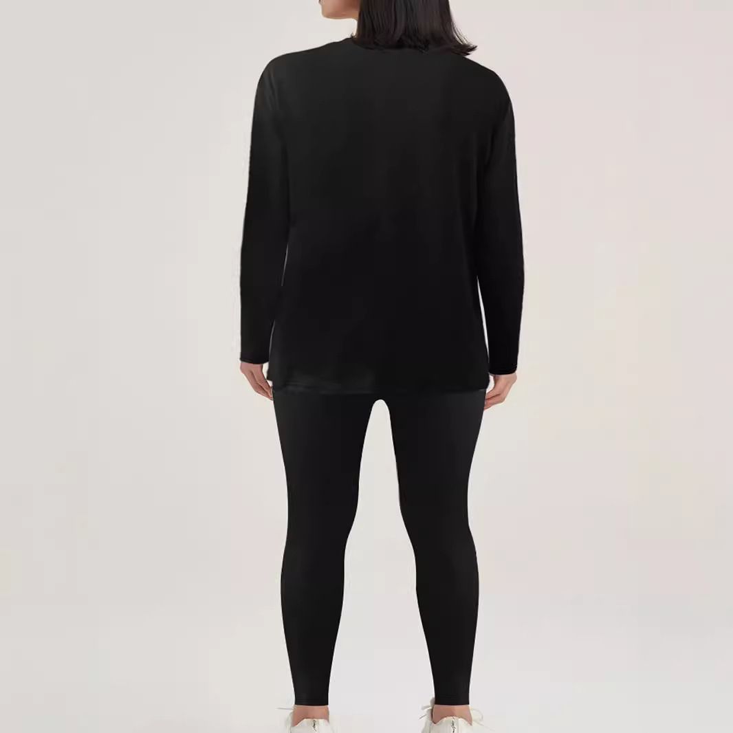 Jogger cut custom logo cut top short sleeve sweatshirt pants Sweatpants blank suit women's spring and fall suit   Two-Piece Outfits